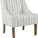 HomePop Classic Swoop Arm Accent Chair - Ivory & Gray Stripe, 24.75"Wx27.5"Dx35.25"H