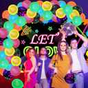 51 Pcs Neon Birthday Party Decorations - Glow in The Dark Party Supplies with Neon Balloons Garland Arch Kit & Lets Glow Banner Backdrop Black Light Up Photography Background