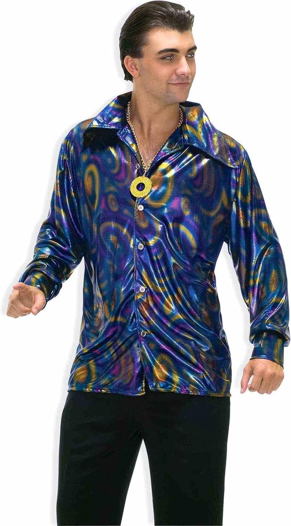Men's 70's Disco Dynamite Dude Costume Shirt (X-Large)