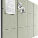 Bumusty Large Cork Board 48" x 36" Alternative - 12 Pack Felt Wall Tiles with 70 Safe Removable Adhesive Tabs, 30 Pushpins, Cork Boards for Walls Pin Board Bulletin Board Office Decor (Sage)