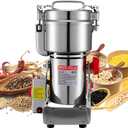VEVOR Electric Grain Mill Grinder, 1.8 lbs Commercial Spice Grinders, High Speed 2100W Stainless Steel Pulverizer Powder Machine, for Dry Grains, Spices, Cereals, Coffee, Corn & Pepper, Swing Type