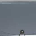 Amazon Basics Expanding File Folder, Document Organizer with 13 Pockets, Letter Size, Waterproof, Black & Gray, 12-Pack