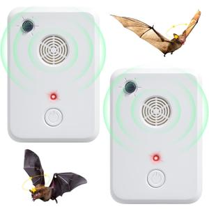 Ultrasonic Bat Repellent Devices for Attic,Bat Removal Keep Away,Electronic Plug in Bird Repellent Deterrent System for Porch Outdoor Indoor,Friendly to Human & Pet(2 Pack)