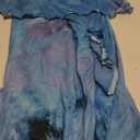 Ophestin Womens Sexy 2 Piece Club Outfits Set Floral Print Camisole Crop Top Mini Skirt with Slit (Blue)