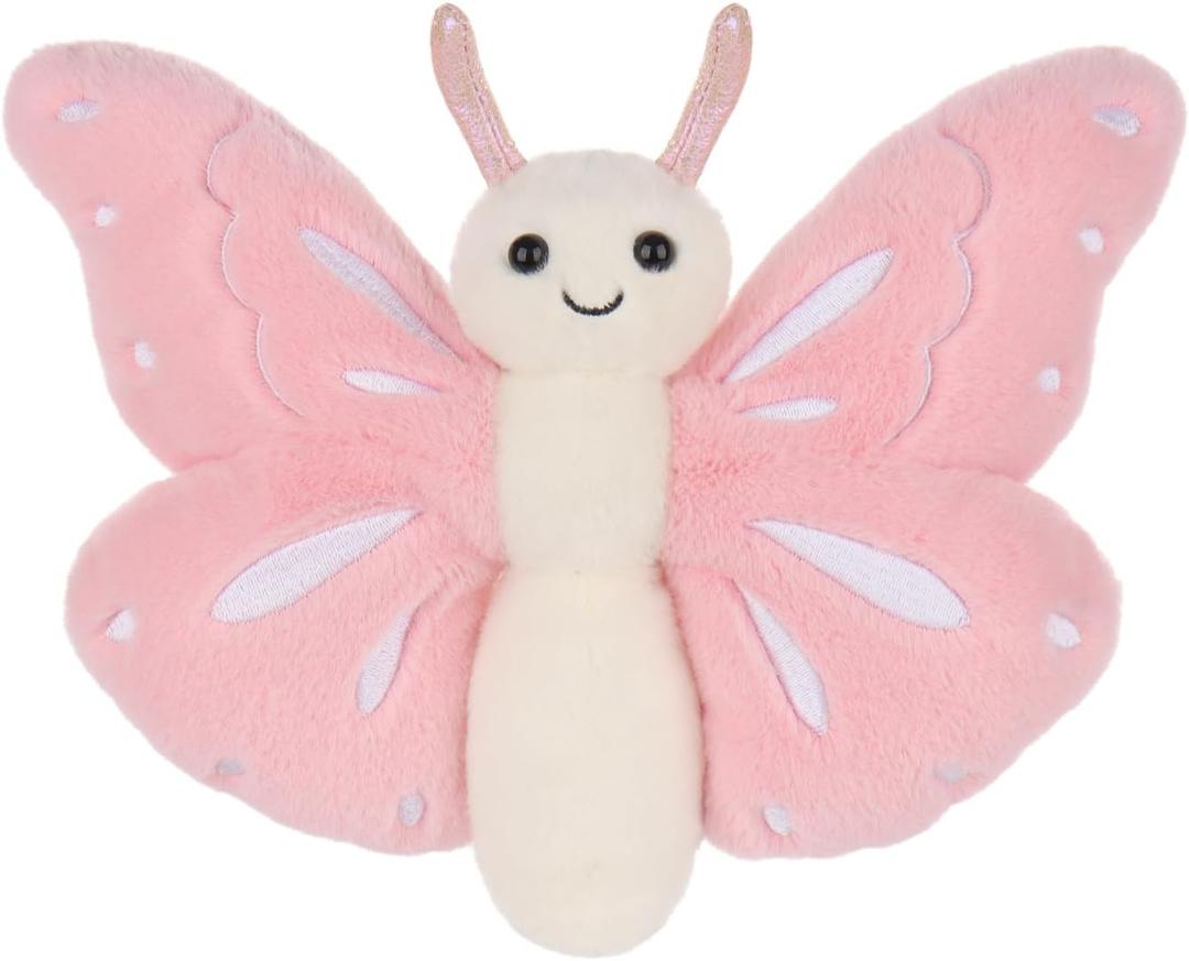 Apricot Lamb Pink Butterfly Plush Stuffed Animals for Kids, Soft Cute Plush Toys for Baby Girl and Boy, Fluffy Pink Butterfly Pink