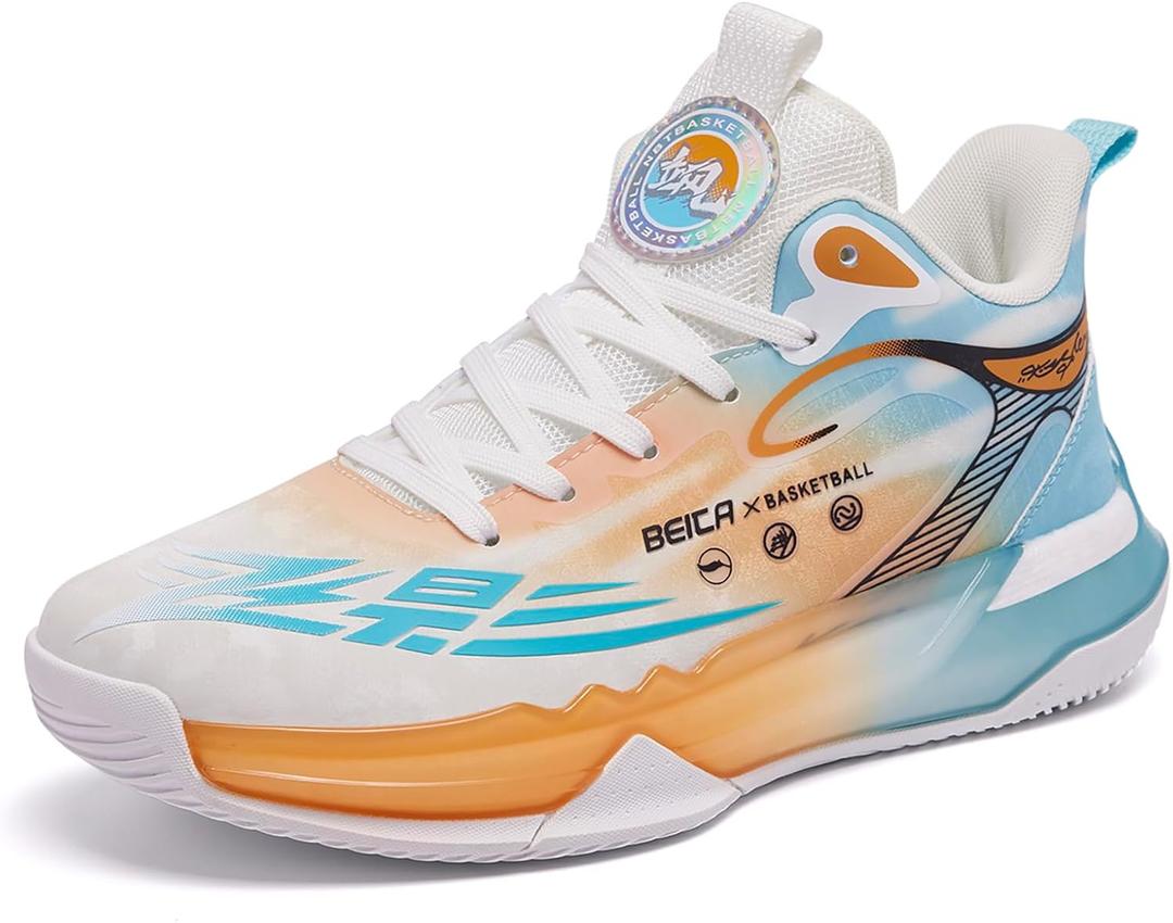 Mens Womens Basketball Shoes Fashion Sneakers Athletic Comfortable Breathable Leightweight Lace-Up Outdoor Non Slip Sport Shoe Blue Size 8