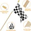 20Pack 8×12 Inch Black and White Checkered Racing Flags Small Race Car Flags on Stick Mini Handheld Flag Outdoor Decorations