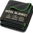 Wool Camping Blanket - 70% Wool Heavy-Duty Military Style Throw, Warm & Washable, Fire Retardant Cover for Emergency, Survival & Outdoor Use - Perfect for Camping, Car, Home & Hiking, Grey 66x90
