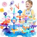 INKLAB Birthday Gifts for 3 4 5 6 7 Years Old Toddlers Girls Boys - 76PCS Marine Life Building Stacking Toys with Carry Box | STEM Preschool Educational Pretend Play | Learning Toys for Kids Age 3+