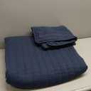 Navy Blue Queen Size Quilt Bedding Sets with Pillow Shams, Mustard Full Lightweight Soft Bedspread Coverlet, Quilted Blanket Thin Comforter Bed Cover for All Season, 3 Pieces, 90x90 inches