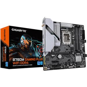 GIGABYTE B760M Gaming Plus WiFi DDR4 Intel LGA 1700 mATX Motherboard, Supports Intel Core 14th/13th/12th Gen, DDR4, 4+1+1 Power Phase, 2X M.2, PCIe 4.0, Front USB-C, WIFI6, GbE LAN, PCIe EZ-Latch