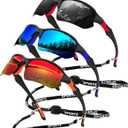 FEISEDY 3pack Polarized Sports Sunglasses for Men Women Fishing Running Baseball Outdoor UV400 Protection B9163