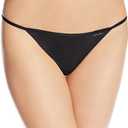Calvin Klein Women's Sleek String Thong Panty (Small, Black)
