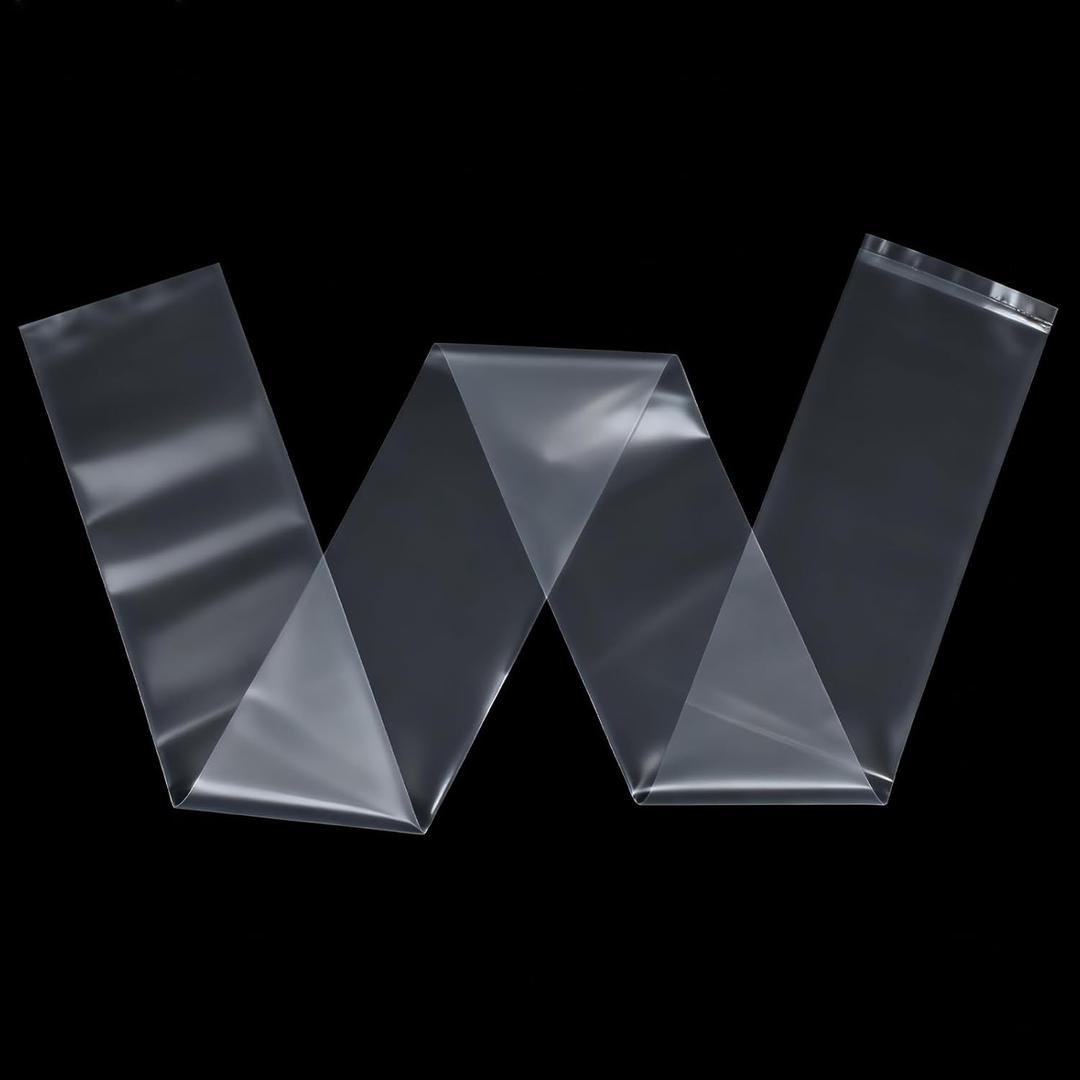 100 Pack 4 x 40 Inch Clear Plastic Poly Bags 2.3 Mil Long Narrow Flat Open Bags, Poster Sleeves for Posters, Artwork, Documents Storage, Anti-dust and Waterproof Storage for Office