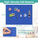 Large Cork Board for Walls - 12 Pack Bulletin Board, 47"x35" Felt Wall Tiles with Safe Removable Adhesive Tabs for Office Pin Board, Tack Board, Includes Push Pins & Sticky Tabs (Azure)