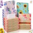TaoBary 24 Packs Flower Small Boxes of Tissues Car Facial Tissue Boxes Disposable Tissue Packs Cube Facial Tissues 2 Ply 960 Sheets for Holiday Party Bathroom Office Floral Home Decor