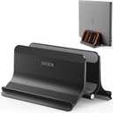 SODI Vertical Laptop Stand Holder for Desk Compatible with MacBook Air, MacBook Pro Stand Vertical Aluminum Up to 17 inch, Gravity Auto-Lock Cooling, 3-in-1 Space Saving Desk Organizer Accessories