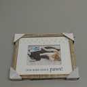 Malden International Designs 4x6 Our Kids Have Paws! Rustic Borders Picture Frame Our Kids Have Paws! Sentiment White MDF Wood Mat With Screenprinted Paw Prints Raised Rustic Brown Outer Wood Moulding