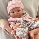 Lifelike Full Body Silicone Baby Doll 13inch Anatomically Correct Silicone Reborn Baby Girl Realistic Real Life Baby Doll for Toddlers