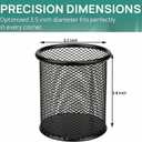 Nicunom 12 Pack Metal Pen Holder Wire Mesh Pen Cup Pencil Holder Pencil Cup for Desk Office Pen Organizer, Black
