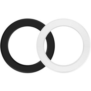Magnetic Adapter Rings Compatible for Magsafe - 2 PCS Magnetic Sticker Rings for iPhone 16/15/14/13/12 Series, Compatible with Magsafe Wireless Charging and Some Accessories. (1Black+1White)