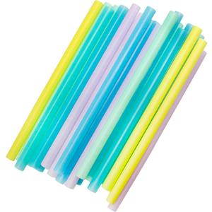 Disposable Plastic Jumbo Straws: 25 Count per pack, Colorful Plastic Straws for Milkshakes, Smoothies, and more (0.43" wide)