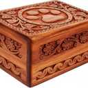 ARTISENIA Wooden Pet Memorial Keepsake Cremation Urns for Ashes | Pet Urn Wood Keepsake Box for Cat & Dog Ashes | Paw Design Pet Memorial Urn Box