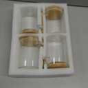 Set of 4 Glass Pantry Storage Containers with lids (17oz)  Glass Sugar Container with Spoon perfect for -Tea, Coffee, Sugar, Spices & More  Stylish Kitchen Food Storage Containers