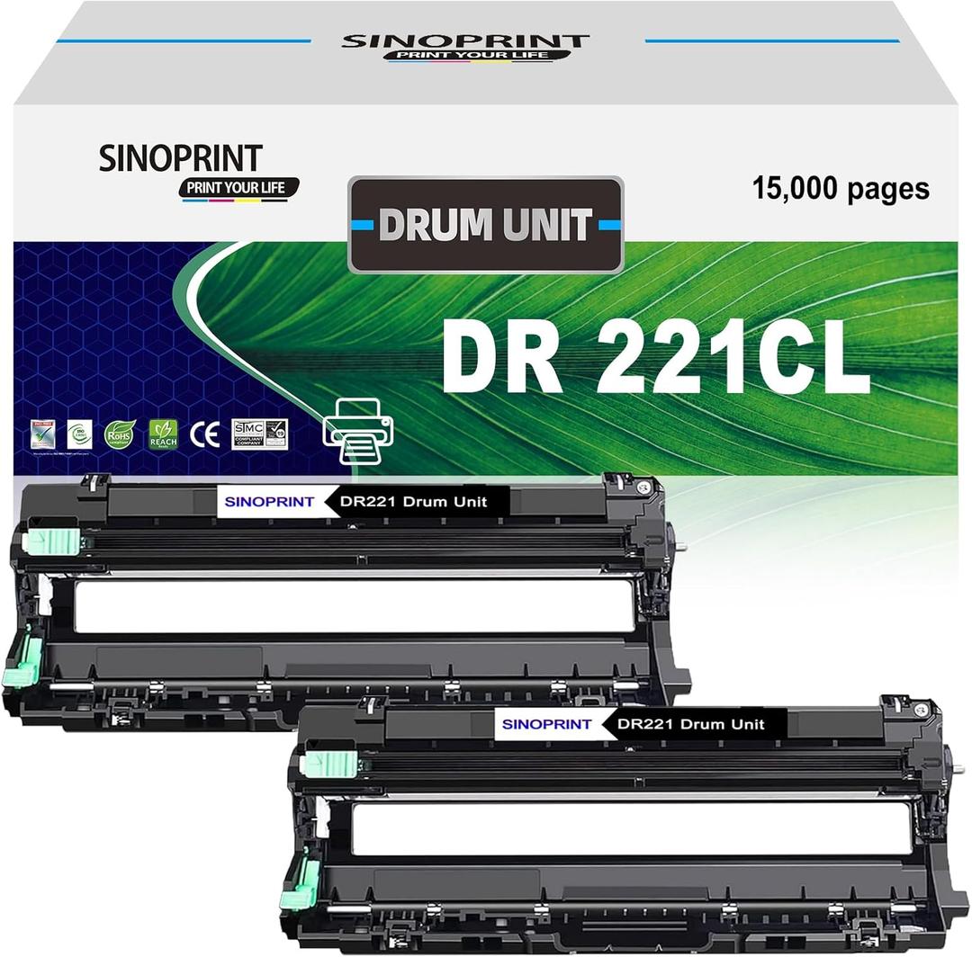 DR221CL DR-221CL DR221 CL Black Drum Unit Replacement for Brother MFC-9130CW MFC-9330CW HL-3170CDW HL-3180CDW HL-3140CW MFC-9340CDW DCP-9020CDN Printer (2 Packs Black)