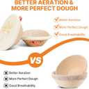 Cotton Rope Proofing Basket Set - 2X Round Sourdough Baskets - Sourdough Proofing Basket & Cloth Cover - Bread Proofing Basket - Sourdough Bread Baking Supplies