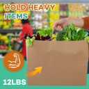 BURVAGY 16x6x12 Inch 100 Pcs Large Kraft Paper Bags with Handles Bulk, Brown Gift Kraft Shopping Bags for Small Business Boutique Retail Grocery