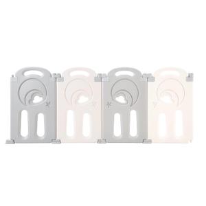 Fortella Cloud Castle Foldable Playpen, Baby Safety Play Yard with Whiteboard and Activity Wall, Indoors or Outdoors (Gray 4-Panel Extension)