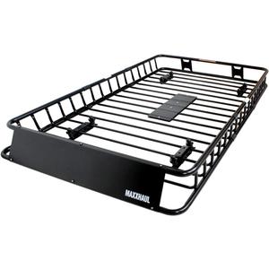 MAXXHAUL 50506 64" x 39" x 6" Heavy-Duty Universal Steel Roof Rack , Black (64" x 39" x 6" Roof Rack)