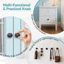 Self Adhesive Cabinet Knobs, Aluminum Alloy Self-Stick Drawer Pull Handles for Sliding Glass Door, Cabinet, Cupboard, Dresser, Closet, Window - Stick On No-Drilling Drawer Knobs (8, Black)