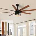 Sofucor Ceiling Fans with Lights and Remote, 66 Inch Modern Ceiling Fans for Bedroom Living Room, Low Profile Outdoor Ceiling Fans for Patios, Dimmable LED Chandelier, Reversible Blades, ETL