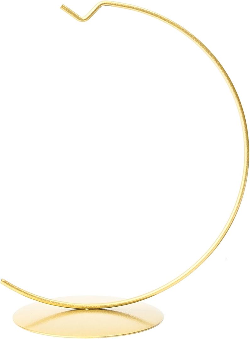 Polish Gallery Glass Ornament Display Stand Holder 8 inch Tall Tabletop Round Hanger Hook for Glass Ball 150mm/6inch  Gold