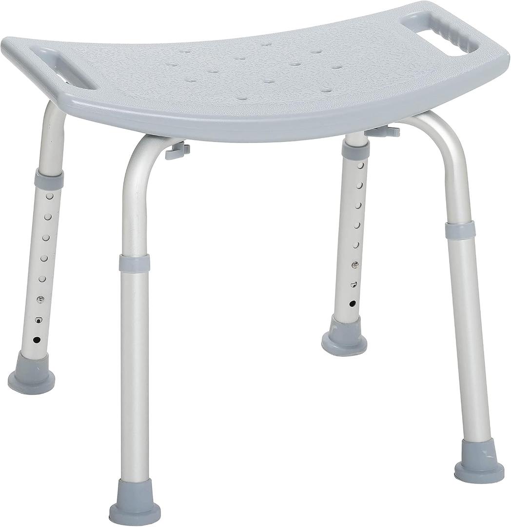 Drive Medical Shower Chair for Inside Tub & Shower, Adjustable Bath Seat with Suction Feet, Non-Slip Stool for Elderly & Disabled, 300 lb Capacity