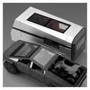 1 24 for Tesla Cyber Truck Pickup Trailer Alloy Car Model Diecast Camper Van Touring Car Model Collectibles Non-Remote App Controlled Toys(Black)