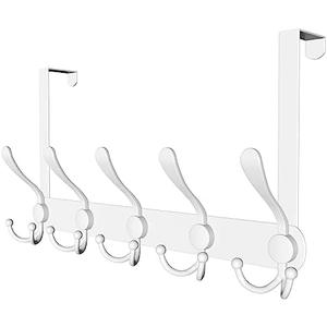 Encozy Over The Door Hooks,Coat Rack for Hanging Clothes Hat Towel (Heavy Duty White 1pcs)