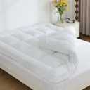 WhatsBedding 5 in Goose Feather Bed Mattress Topper,100% Cotton Fabric, Queen