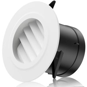Hon&Guan 3 in Soffit Exhaust Vent, Dryer Vent Cover Round 3 Inch Vent Cover with Built-in a Fly Screen for Bathroom Office Home (ø75mm)