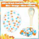 100 Pcs 12 Inches Little Pumpkin Baby Shower Balloons, a Little Pumpkin Is on The Way Fall Balloons Orange Blue Maple Leaf Balloon Garland with Confetti for Birthday Party Thanksgiving Decorations