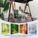 Replacement Swing Cushions for Outdoor Furniture: 2-3 Seater Waterproof Porch Bench Cushions with Ties and Backrest - 4" Thick Patio Swing Chair Cushion for Garden Backyard, Green