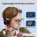 USB Headset with Microphone for PC, Single Ear Wired Headset with Noise Canceling Mic for Work, Lightweight Computer Headset with in-line Control for Call Center, Teams, Zoom, WFH