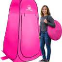Pop Up Pod - Privacy Shower Tent, Dressing Room, or Portable Toilet Stall with Carry Bag for Camping, Beach, or Tailgate by Wakeman Outdoors (Pink)