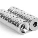 20 Pieces 12 x 4mm with 4mm Countersunk Hole Permanent Disc Rare Earth Fastener Magnets Refrigerator Neodymium Magnets - 0.47 inch D x 0.16 inch H with 0.16 inch D Screw Hole