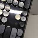 FOPETT Wireless Keyboard and Mouse Combo - 2.4G Full-Sized Cute Colorful Retro Keyboard with Round Keycaps 104 Keys Typewriter Keyboard for Laptop/Windows/PC - Grey Colorful