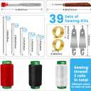 4 x JUNCHONG Sewing Set 39Pcs Sewing Tool Set, Big Eye Steel Sewing Needles Kit with 30 Needles & Seam Ripper, Beginner Sewing Work Set