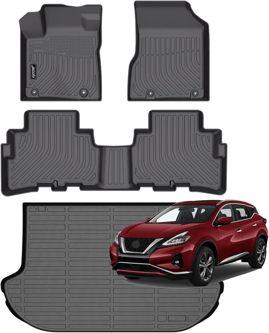 Jenofa-Car Floor Mats & Cargo Liner for Nissan Murano 2017.5-2024 Platinum | S | SL | SV | Midnight Edition All Weather Floor Mats Waterproof Durable Custom for Murano Accessories Black