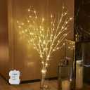 BAOLITVINE Birch Branch Lights with Timer Battery Operated 100 LED Fairy Lights, Lighted Willow Branches for Home Bedroom Fireplace Christmas Decoration Inside Outdoor